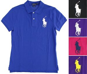 Polo Ralph Lauren Women's Shirt Skinny Fit Big Pony, Short Sleeve, 100% Cotton