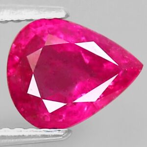 2.12ct.CERTIFIED UNHEATED RUBY MOZAMBIQUE PURPLISH RED NATURAL GEMSTONE PEAR