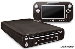 Skin Decal Wrap for Nintendo Wii U Gaming Console & Controller Sticker DARKWOOD