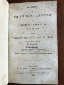 1846 Narrative Exploring Expedition Rocky Mountains OREGON California, FREMONT