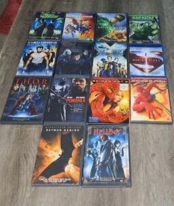 Lot Of 14 Marvel DC Superhero DVD Movies Xmen Thor Spiderman Hulk Superman Punis