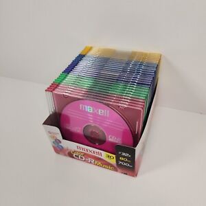 MAXELL Color CD-R Music 80 Min 700MB 27 Pack Slimline Jewel Cases New Open Box