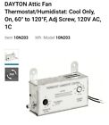 DAYTON Attic Fan Thermostat/Humidistat: Cool Only, On, 60° to 120°F