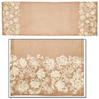 NEW Burlap Printed Table Runner Floral Tan Cream 13