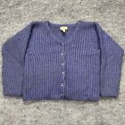 Vintage Womens Mohair Boxy Cardigan Sweater LL Bean Heavy Thick Sz Small DIRTY