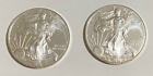 2021 American Silver Eagle TYPE 1 Brilliant Uncirculated BU Lot of 2 Spots/Toned