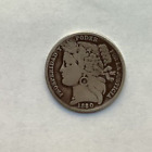 1880 Peru Una Peseta Silver Coin Good Details