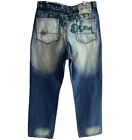 Vintage Akademiks Jeans Mens 34x34 Baggy Hip Hop Embroidered Back Cyber Y2K