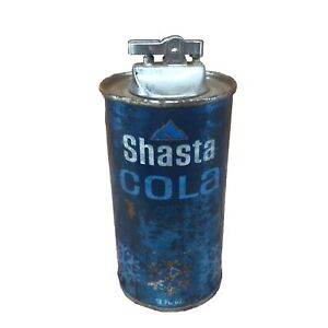 Rare Vintage Shasta COLA Blue Soda Can Table Top Desk Lighter Cigarette Lighter
