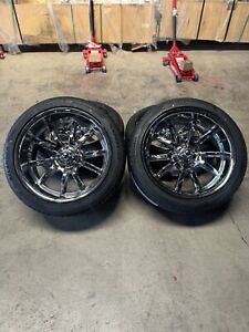 20x8.5 20x10 Ridler Style 650 Chrome 5x127 Wheels Rims Staggered W/ New Tires