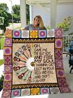 Hippie Lyric Song Quilt Blanket for Bed / Sofa