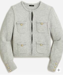 J.Crew Odette Sweater Lady Jacket Cardigan Sweater Grey XS