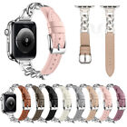For Apple Watch Ultra SE Series 1-9 Stainless Steel chain + Leather watch band