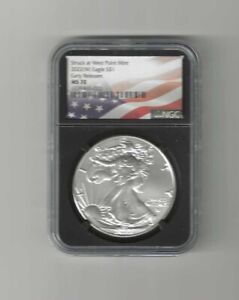2022 (W) NGC MS70 EARLY RELEASES UNCIRC  1 OUNCE AMERICAN SILVER EAGLE (022)