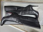 CHRISTIAN LOUBOUTIN Black Leather, Knee High Boots Size 7.5 GENTLY USED