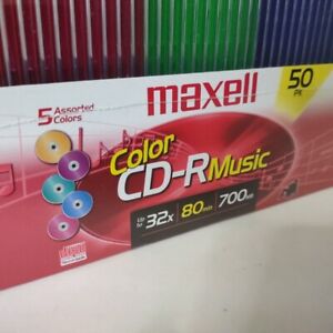 MAXELL CD-R Music 80min 50pack Jewel Cases Digital Audio Recordable Blank Discs