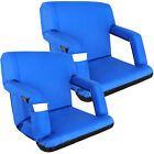 2PCS Stadium Seats with Back Support Cushion Stadium Chair for Bleachers Blue
