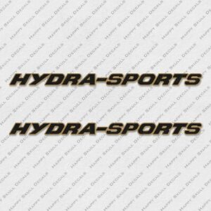 HYDRA SPORTS BOAT LOGO BLACK/GOLD DECALS STICKERS Set of 2 30