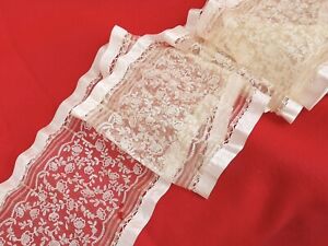 C. 1900 Antique Wide French Net Mesh Lace - 2 Yards