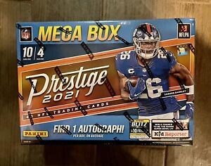 Sealed New 2021 Panini Prestige NFL Football Mega Box 1 Auto Autograph Per Box