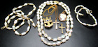 10 & 14K Gold Pearl Cameo Cross Necklace Bracelet Pendant Brooch Lot