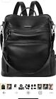 CLUCI Leather Backpack Purse for Women Designer Ladies Large Travel Convertible