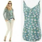 New Cabi #5214 Green White Floral Cottonwood Vine Tank Top XS
