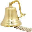 Ship Bell - Large Solid Brass Sleigh Bell, Wall Mounted Hanging Nautical Ships