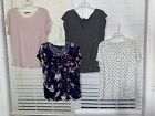 Lot Of 4 Ladies Short Sleeve Blouses Size XL