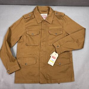 Levis Military Jacket Mens Medium Brown Barn Chore Corduroy Canvas Field Coat