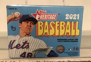 2021 MLB Topps Heritage Baseball BLASTER BOX - Factory Sealed Walmart 72 Cards