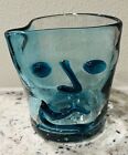 Unusual Art Glass Blown Face Modern Abstract Design Glass/Tumbler/Vase