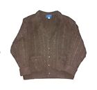 Vintage Towncraft Sweater Mens XL Cardigan Knit Acrylic Grandpa Pockets
