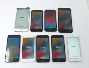 Lot of 9 Cracked Apple iPhone 8 / 7 Plus / 7 / 6s / SE Phones For Parts / Repair