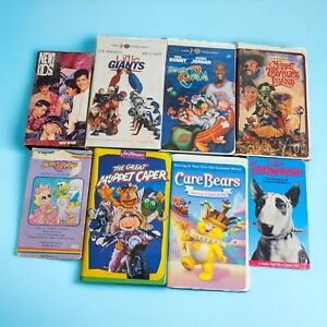 Lot Of 8 Family VHS Tapes Space Jam Muppets Care Bears Little Giants