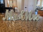 Mr & Mrs Letter Sign, Gold Glitter Wooden Freestanding Mr & Mrs, Wedding Sign