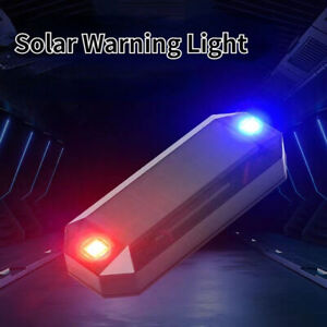 1x Car Interior Accessories Solar LED Flash Light Anti-theft Safety Warning Lamp