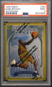 1996 Topps Finest #269 KOBE BRYANT Heirs With Coating PSA 9 MINT Lakers ROOKIE