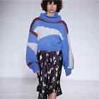 Sita Murt Alpaca Blend Abstract Colorblock Turtleneck Sweater Size 38