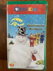 Teletubbies Christmas In The Snow 2 White Tape Clamshell VHS Tested- PBS Kids