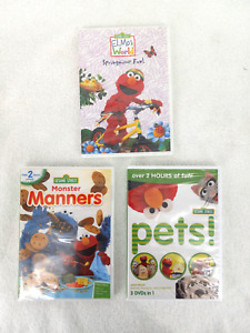 Sesame Street DVD Lot of 3: Monster Manners, Elmo's World Springtime Fun, & Pets