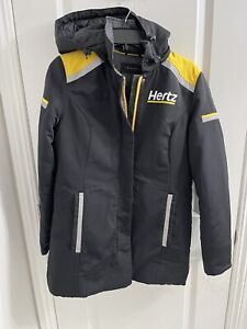 HERTZ Car Rental Full Zip Insulated Hooded Rain Jacket Black TWINHILL Size XS