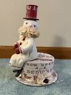 Dee Foust Bethany Lowe Snowman Paper Mache Red White Christmas Candy Box 9