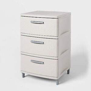 3 Drawer Storage Cabinet Gray - Brightroom