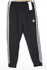 adidas Essentials Men's Track Pants Tapered Warm Up 3-Stripes Black White H46105