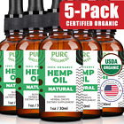 USDA Organic Hemp Oil | Cold-Pressed | Stress Pain Sleep  | 5-Pack | Made in USA