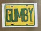 Postcard Gumby License Plate Sign 1986 Art Clokey Vintage Comic PC