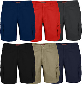 Men's Cargo Shorts 6 Pocket Combat Flat Front Chino Half Pants Waist Size 32-44