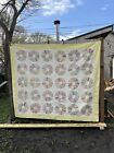 New ListingVintage Handmade Hand Quilted Feed Sack 30s 40s Dresden Plate Quilt Large 96x83