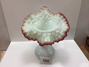 Antique Victorian Jack in the Pulpit Opalescent Glass Vase